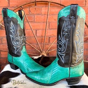 RARE BILLY MARTIN’S JUSTIN BOOTS Lizard Exotic Reptile Cowboy Western Boots, 9
